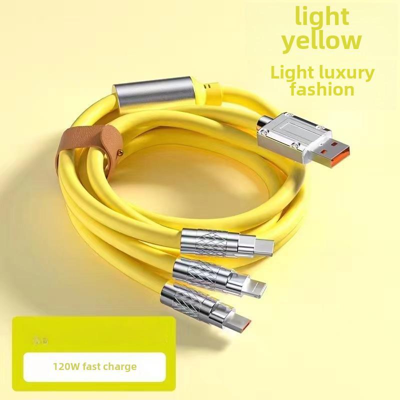 Кабель для сверхбыстрой зарядки - 120 Вт цинковый сплав 1-к-3 кабель для передачи данных для мобильных телефонов