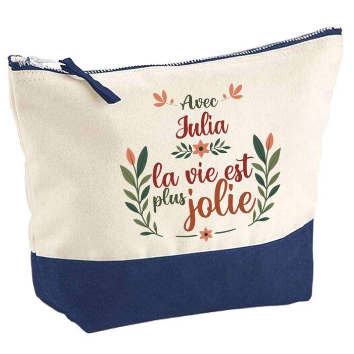 Trousse de maquillage - PLANETEE - Julia la vie est plus jolie - Grand format - Coton - Sublimation HD France