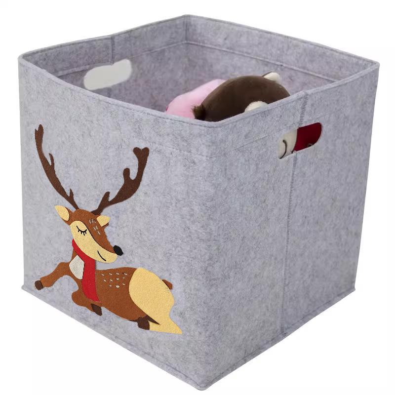 Складной кубический ящик для хранения игрушек, детский органайзер для игрушек, войлочная тканевая корзина для хранения игрушек в виде животных из мультфильмов, детские контейнеры для игрушек