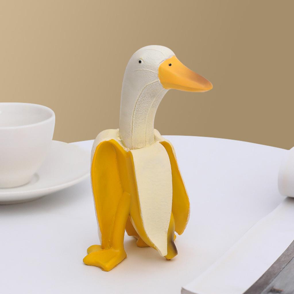 Банановая Утка Украшения Инновационные Милые Мультяшные Синтетическая Смола Бананово-Желтая Утка Настольное Украшение