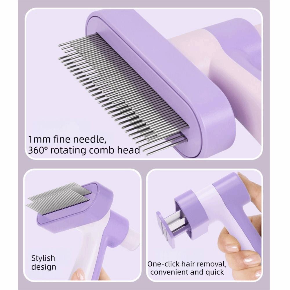Rotatable Pet Hair Removal Comb Round Steel Pins Cat Dematting Comb Dog Hair Remover For Cats