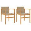 VidaXL Lot de 2 Chaises de Jardin avec Coussins, Sièges avec Accoudoirs, Fauteuils de Terrasse Patio, Moderne, Beige Résine 368713