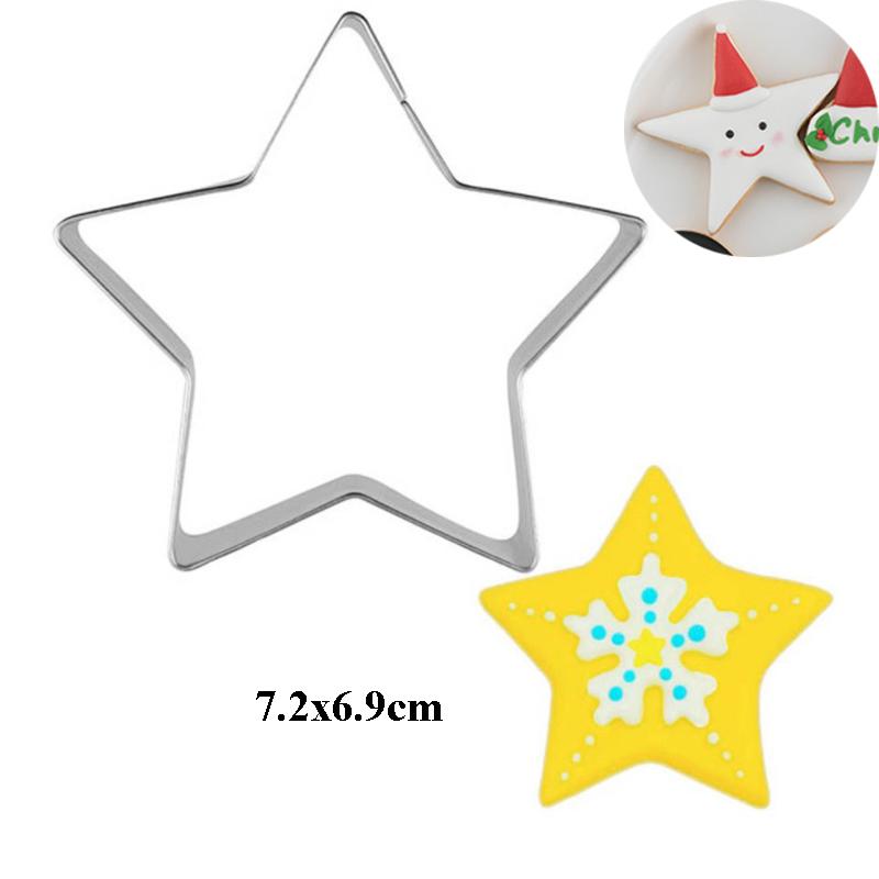 1pcs Christmas Cookie Cutter Xmas Santa Claus Snowman Snowflake Reindeer Metal Biscuit Mould Fondant Cake Decor Baking Tools 1