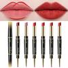 Водостойкая помада для губ, матовая подводка для губ, карандаш 2 в 1, с двойной головкой, долговечная подводка для губ, помада-ручка, помады, косметика для макияжа 1,6 г + 0,2 г
