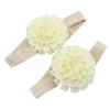 2Pcs Baby Infant Toddler Girl Ribbon Flowers Barefoot Sandals Sock Toe Shoes