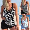 Summer New Fashion Women's High Quality Swimwear Swimming Circle Printed Beach Tankini Swimsuit S-6XL