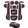 Rifoda Nissan Juke Door Pocket Mat NISSAN JUKE Car Model Interior Rubber Mat Console Mat Parts Anti-Slip Interior (13PCS) Black + Red