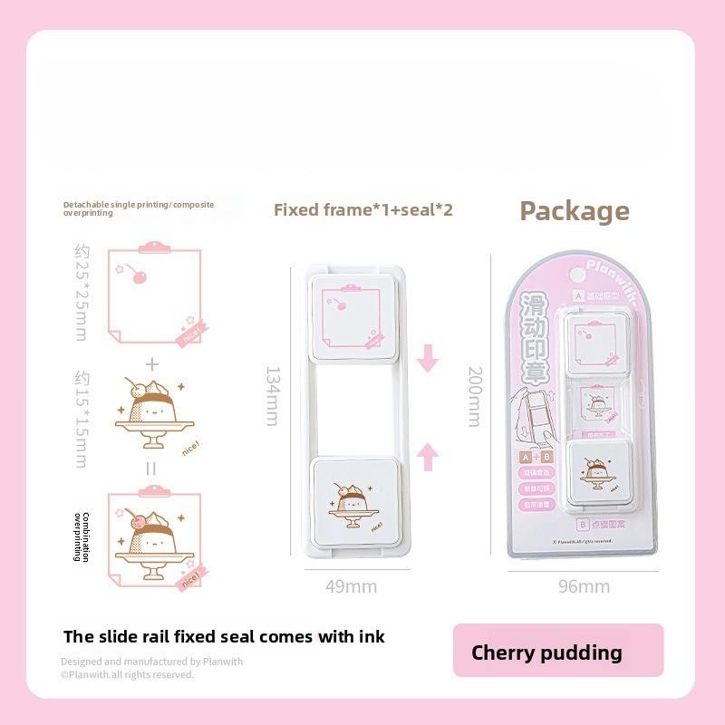 Sliding Stamp Japanese Cute Hand Account Stamp with Sliding Detachable Decorative Annotation Diagram