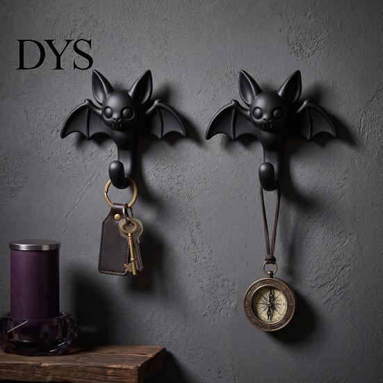 Настенные крючки для спальни 2 шт. 3D-печатные крючки-летучие мыши, Декоративные вешалки для ключей, Милые готические домашние аксессуары, Полотенец, Сумок, Клейкие, Хэллоуин