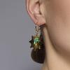 Boucles d'oreilles - LUXENTER - Silmu - finition or jaune 18 ct - turquoise - acier hypoallergénique