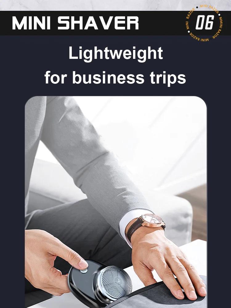 Электробритва с зарядкой, мини-карманная дорожная бритва, портативная беспроводная съемная бритва, триммер для волос на лице и теле