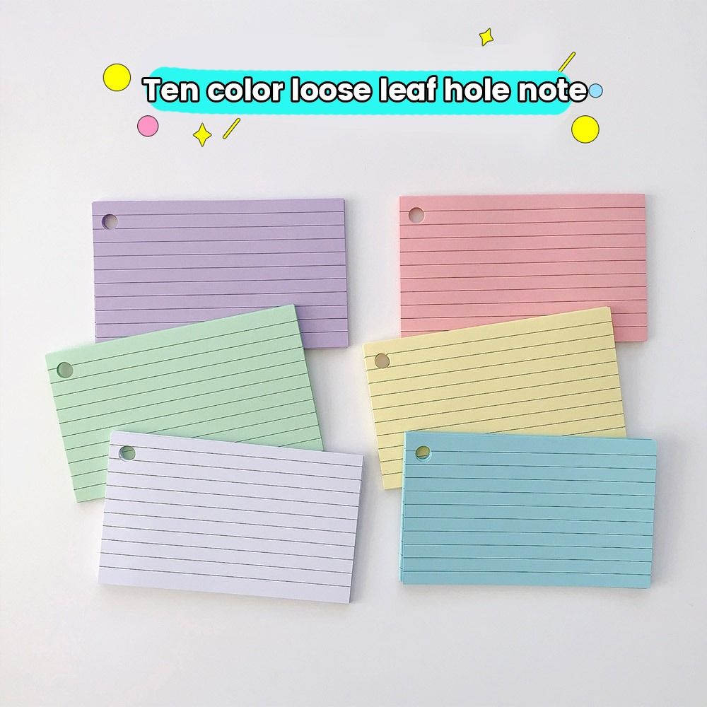 Horizontal Line Loose-Leaf Index Cards Double-sided Revision Cards Durable Binder Memo Book Office
