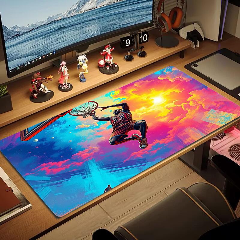 Basketball Match Color Mouse Pad Large Gaming Table Cushion Non-slip Laptop Tablet Big Mousepad XXL Mat Mini PC Playmat With Lock edge