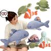 Creative Marine Life Series Octopus Fish Turtle Octopus Shark Lobster Plush Toys Funny Animals Dolls Christmas Gifts For Kids