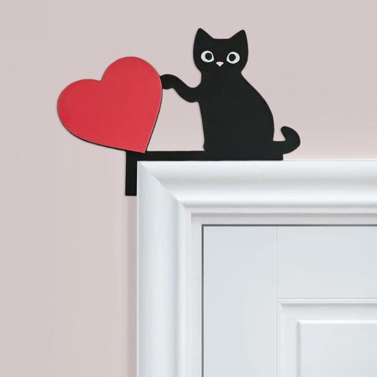 Украшение на дверную коробку для кошки, украшение на деревянную дверную раму, украшение на дверь, угловая табличка на окна дома, настенный декор для любителей кошек, подарок