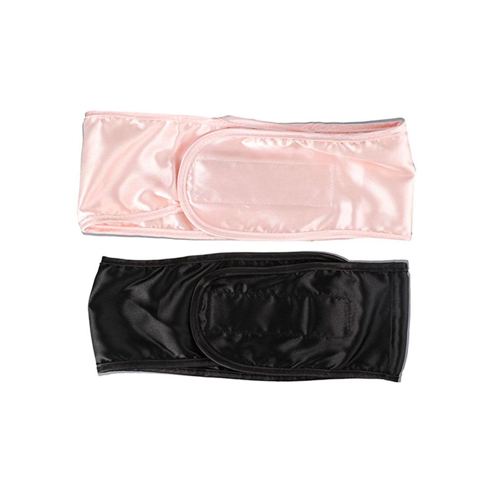 Однотонная женская шелковистая атласная повязка на голову, регулируемая СПА-повязка на голову, тюрбан для мытья лица