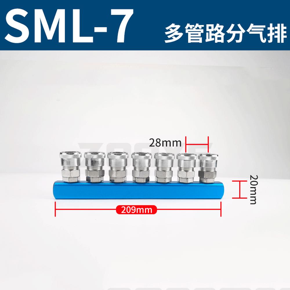 20x20 мм ШxВ С фитингами SML 1/4" BSP Внутренняя резьба 2 ряда x 2 3 4 5 6 8 направлений Сплошной алюминиевый пневматический распределительный блок Разветвитель