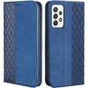 Case - BOOLING - for Samsung Galaxy A53 5G - Magnetic Protection - Mosaic - Navy Blue Synthetic Leather