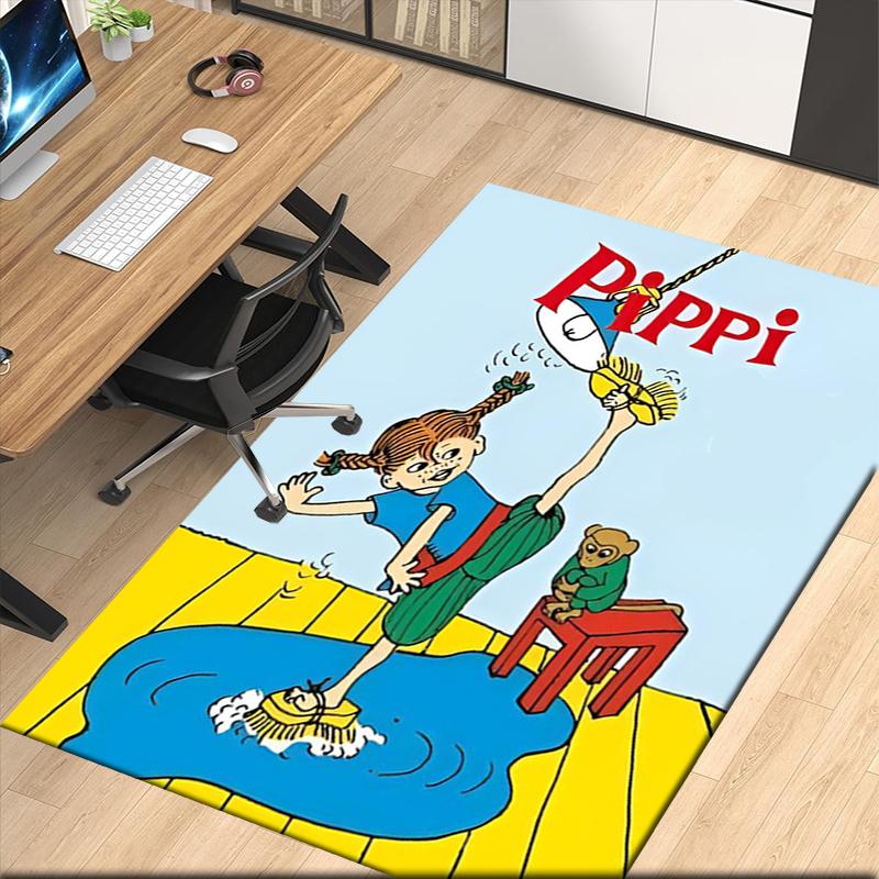 Pippi Longstocking Printed Carpetrugfor Office Chair Living Room Bedroom Kitchen Room Decor Gifts