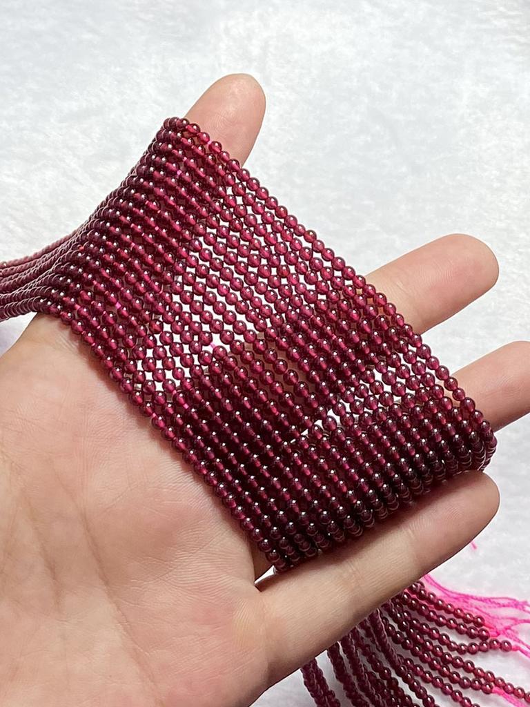 Бусины из натурального камня граната 2/3/4/мм круглые гладкие бусины для изготовления ювелирных изделий своими руками серьги браслет ожерелье аксессуары