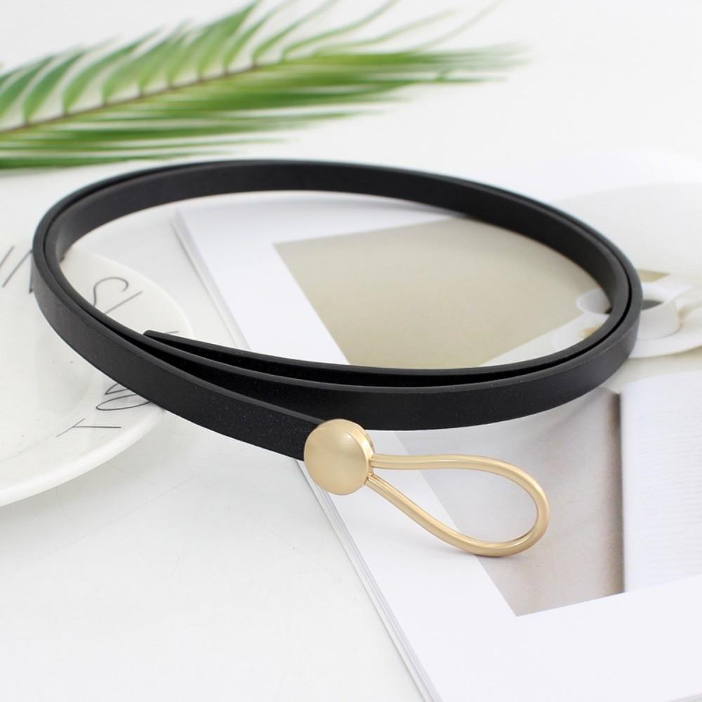 PU Leather Thin Waistband Solid Color Waist Chain Fashion Knotted Belt for Dresses