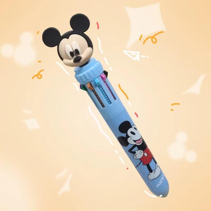 MINISO Мультяшные персонажи Аниме Мультфильм Креативная нажимная десятицветная шариковая ручка Студенческие школьные принадлежности Праздничный подарок