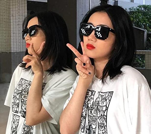 LEISURE CLUB Мозаичные солнцезащитные очки, очки для косплея, реквизит для дня рождения, унисекс, забавные пиксельные модные товары для вечеринок