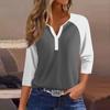 Жен. Футболка Футболка с принтом Пуговицы Рукав 3/4 Рукав реглан Повседневные Выходные Мода Классический V-образный вырез Обычный Топ