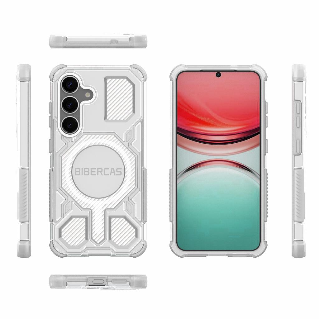 BIBERCAS J-16 Transparent Series For Samsung Galaxy S25+ Case Compatible with MagSafe TPU+PC Phone Cover