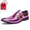 Patent Leather Purple Mens Dress Shoes Luxury Brand Platform Pointed Toe Elegant Shiny Rhinestones Wedding Oxfords Chelsea Shoes