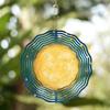 1PC Moon & Star Wind Spinner - 10'' Laser-Cut Blue & Gold Metal Garden Decor, 360° Rotating Hook, All-Season Indoor/Outdoor Hanging Art