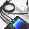 Кабель для быстрой зарядки 100 Вт, универсальный зарядный кабель, нейлоновая оплетка, несколько USB-адаптеров, универсальный зарядный шнур 3 в 1, адаптер Type-C Micro