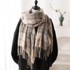 New Korean Designer Scarf Imitation Cashmere Popular Shawl Women Autumn Winter Luxury Warm Thick Soft Wraps Tassel Scarves