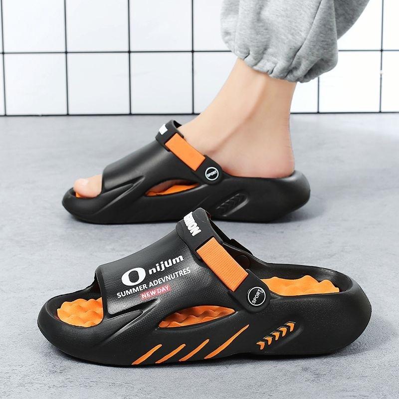 Модные мужские массажные тапочки, домашние уличные сандалии, пляжная повседневная обувь, шлепанцы, мужские сандалии большого размера, удобные мягкие большие размеры
