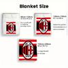 AC Milan 2D Flat Pattern Flannel Blanket High quality All Seasons Warmth and Comfort Perfect for Christmas Gifts.