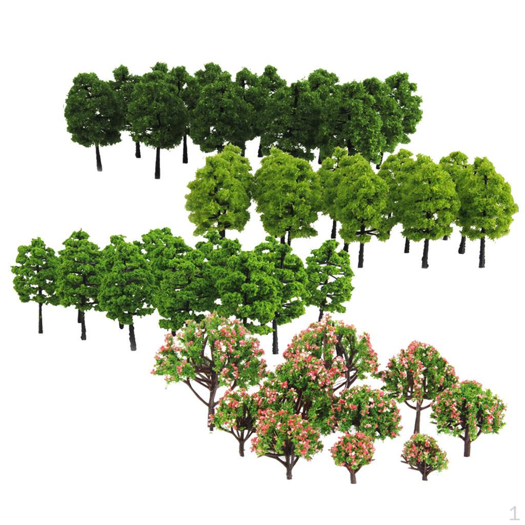 70 Pieces 9cm Trees Layout Train Railway Diorama Wargame Landscape Scenery OO Z TT Multi Scale