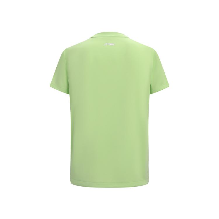 Li Ning Серия Бадминтон Креативный Логотип Классическая Дышащая Энергичность Мода Повседневная Ежедневная Спортивная Футболка с Коротким Рукавом Унисекс Топы Небесно-Зеленый ATSV627-3