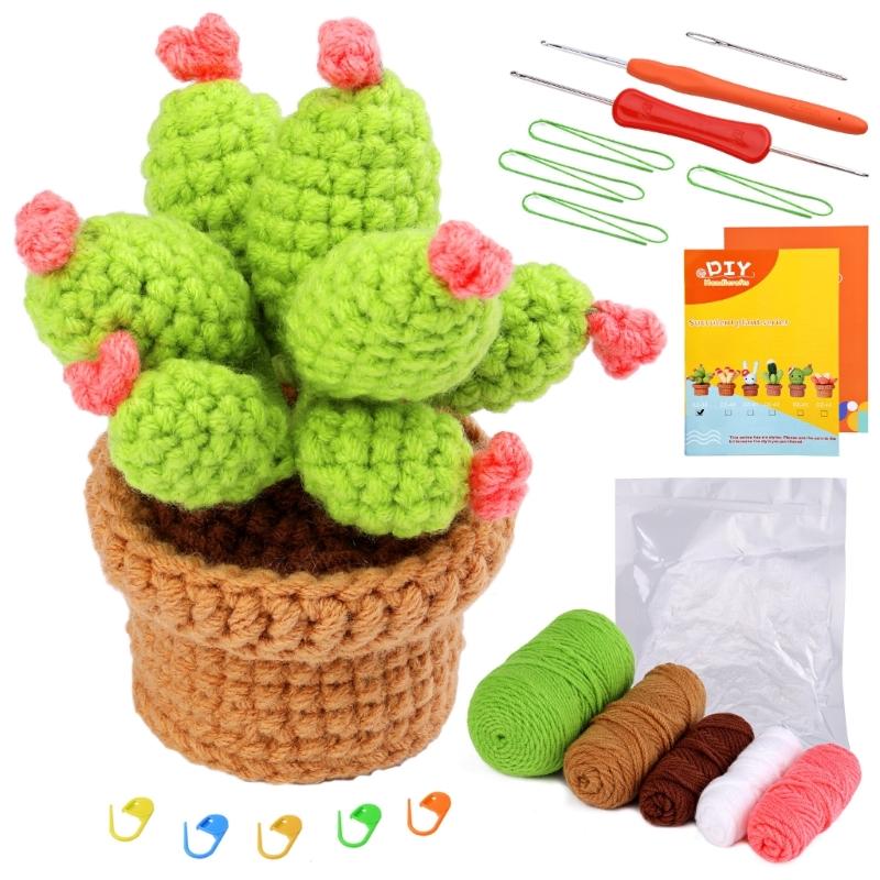 Beginners Crochet Kits DIY Crochet Starter Kits Including Crochet Hook, Yarn Balls, Needle, Instructions, Accessories