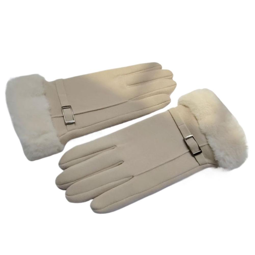 Women Winter Gloves Warm Touch Screen Gloves Women Cold Protection Full Finger Mittens Outdoor Cycling Thick Woolen Gloves