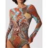 Swimsuit Women's Hot-selling Multi-color Mesh Sunscreen One-piece Swimsuit Fresh and Sexy Long-sleeved Sunscreen Swimsuit