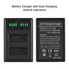 LP-E10 Battery Charger 2-slot with LED Indicators   2pcs LP-E10 Batteries 7.4V 2200mAh with USB