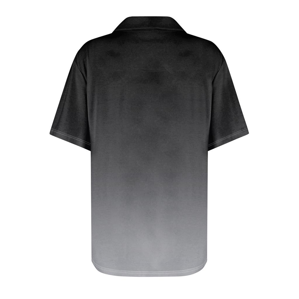 Женские футболки с коротким рукавом, плиссированные, с V-образным вырезом, с принтом, с воротником, летние топы, модные, деловые, повседневные, рабочие