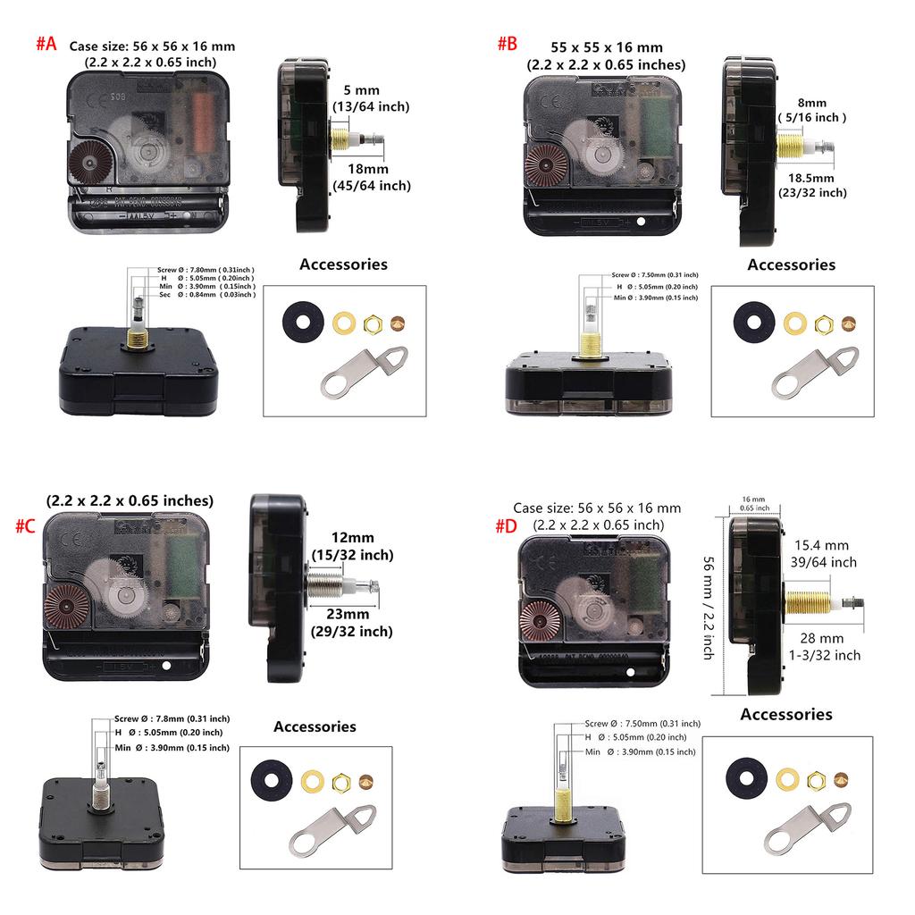 Механизм часов с высоким крутящим моментом для ремонта настенных часов, комплекты для замены тихого часового мотора на батарейках