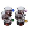 Creative Ball Handle Tea Cup Heat-resistant Glass Flower Tea Cup Set Kung Fu Tea Set Coffee Cups Wholesale Vintage Bowl Teacups