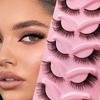 5 Pair 3D Cat Eye Lashes Fox Eye Fluffy Soft Natural Mink False Eyelashes Faux Makeup Fake Eyelash