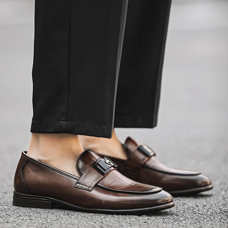 Loafers Men's British Fashion Doudou Shoes Business Casual Lazy Leather Shoes Men's Trend
