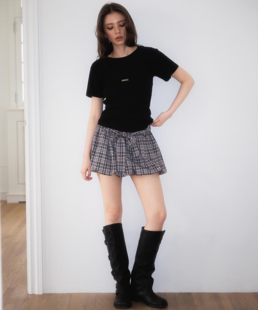 ROSEFRANTZ Soft Punching Lace T-Shirt [Black]