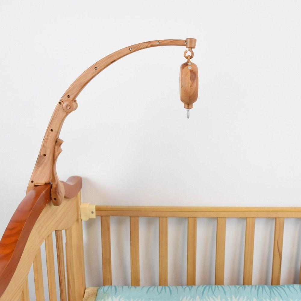 Clamp Mount Baby Crib Mobile Wood Grain Infant Bed Decor Detachable Bed Hanging Toy Infant Bed