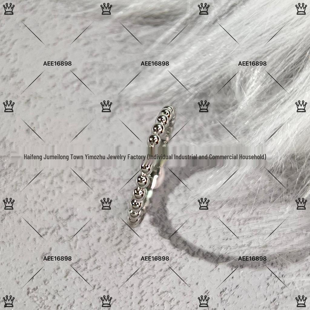 Rose Gold CNC Round Bead Stacking Ring for Women with Fine Craftsmanship