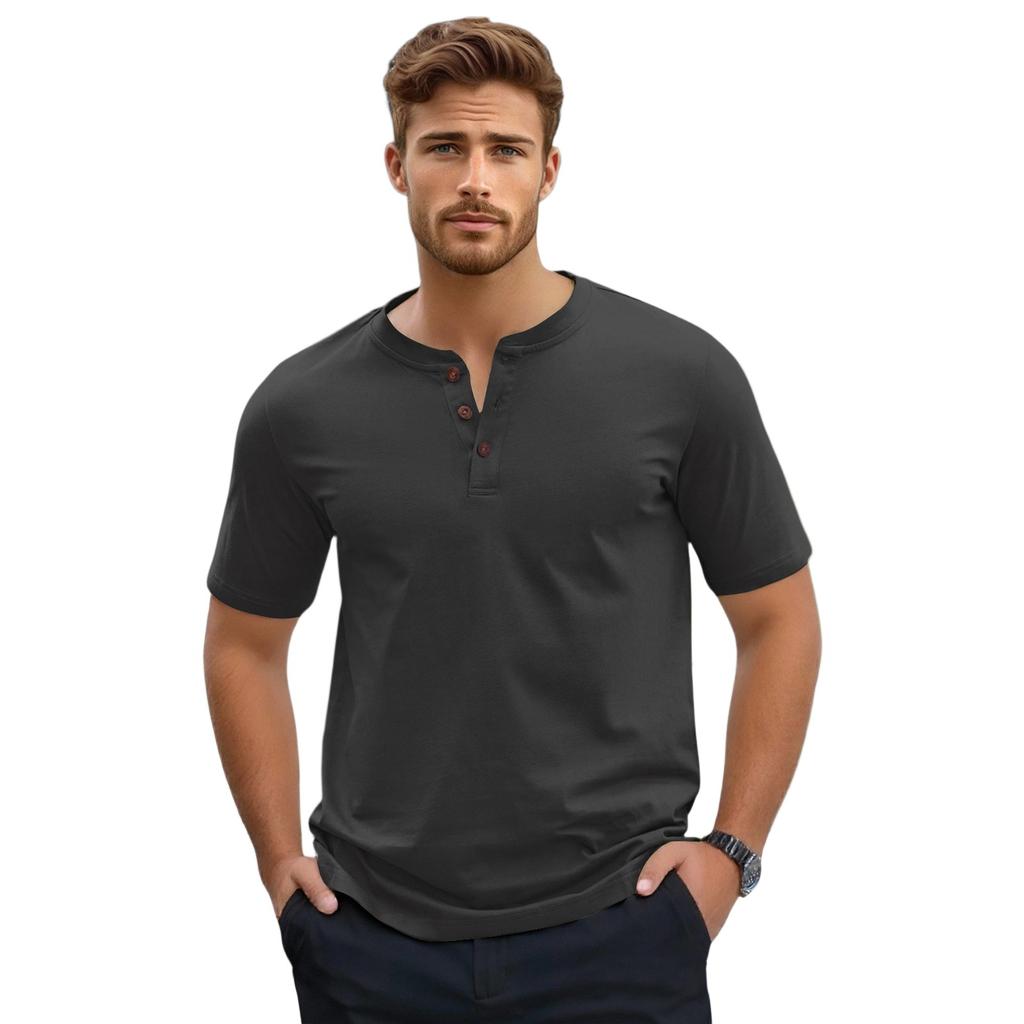 Мужская футболка с коротким рукавом на пуговицах